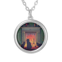 Chats cosy près de la cheminée