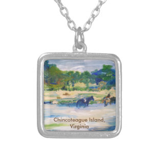 Collier Chincoteague Island Cheval Peinture