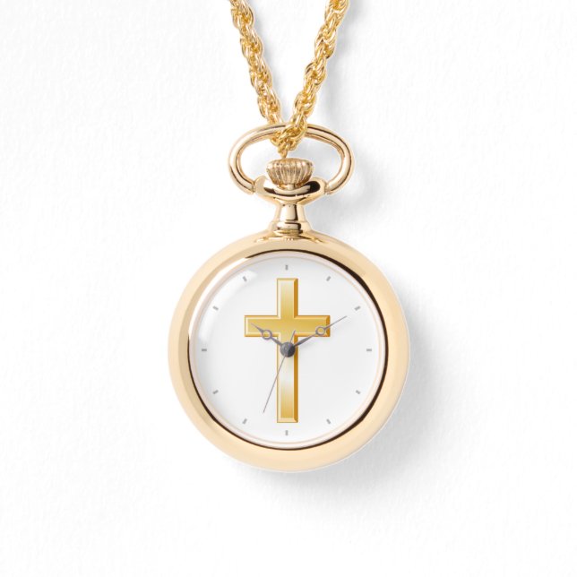 Collier Christian Gold Cross Watch (Recto)