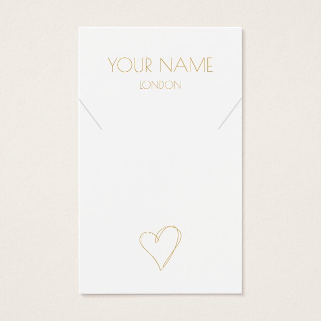 Collier coeur or ou carte d'affichage bracelet (Devant)