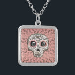 Collier Crâne à sucre rose et or et mignonette Coeurs Whim<br><div class="desc">collier</div>