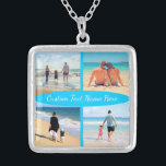 Collier Custom Your Photo Collage Necklace with Text Name<br><div class="desc">Necklace with Custom Photo Collage Family Love Personalized Text - Mother / Father / Child / Parents / Couple - Modern 4 Photos Unique Your Own Design - Special Family / Friends or Personal Necklaces Gift - Add Your Photos and Text - Name / Favorite Background - Elements and Text...</div>