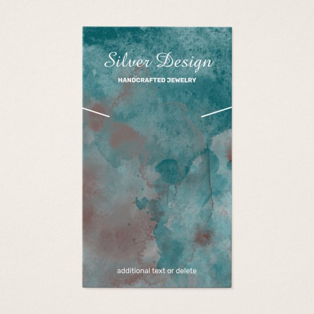 Collier d'aquarelle turquoise rouille - Carte d'af (Devant)