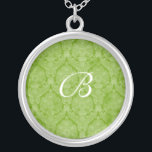 Collier d'argent stérile Monogramme en dentelle ve<br><div class="desc">Beau collier en argent Lace Sterling - couleur arrière - plan peut être changée.. Grand comme une faveur de mariage,  un cadeau mariage,  un cadeau d'anniversaire ou un cadeau de vacances.</div>
