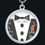 Collier de Cravate noir Best Man<br><div class="desc">Colliers de conservation Choisissez soit Silver Plated Gold Finish ou Sterling Silver Unique Personnalisé! st Christmas Cadeau Mariage Keepsaké Wedding Party Colliers - pour changer la couleur arrière - plan - cliquez sur personnaliser - cliquez sur modifier - choisissez l'outil dernier dans le menu déroulant et choisissez l'une des couleurs...</div>