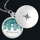 Collier de Merci mariage Bridesmaid<br><div class="desc">Colliers de conservation Choisissez soit Silver Plated Gold Finish ou Sterling Silver Unique Personnalisé! st Christmas Cadeau Mariage Keepsaké Wedding Party Colliers - pour changer la couleur arrière - plan - cliquez sur personnaliser - cliquez sur modifier - choisissez l'outil dernier dans le menu déroulant et choisissez l'une des couleurs...</div>