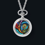 Collier de montre en vitrail multicolore Abstrait<br><div class="desc">Vitraux abstraits originaux</div>