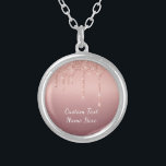 Collier de Parties scintillant rose Gold Blush Nom<br><div class="desc">Personnalisé Nom de texte personnalisé Collier avec Parties scintillant Rose or Blush Écrans brillants Colliers modernes - Votre Anniversaire / Anniversaire / Mariage Cadeau / Fournitures - Ajouter votre texte unique / Nom ou Supprimer le texte - Choisir des polices / Taille / Couleur - Faire votre cadeau spécial -...</div>