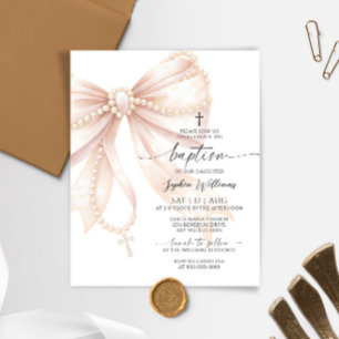 Collier de perles bon marché Invitation de baptême