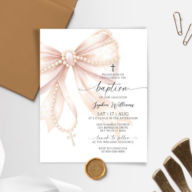 Collier de perles bon marché Invitation de baptême (Créateur téléchargé)