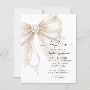 Collier de perles bon marché Invitation de baptême