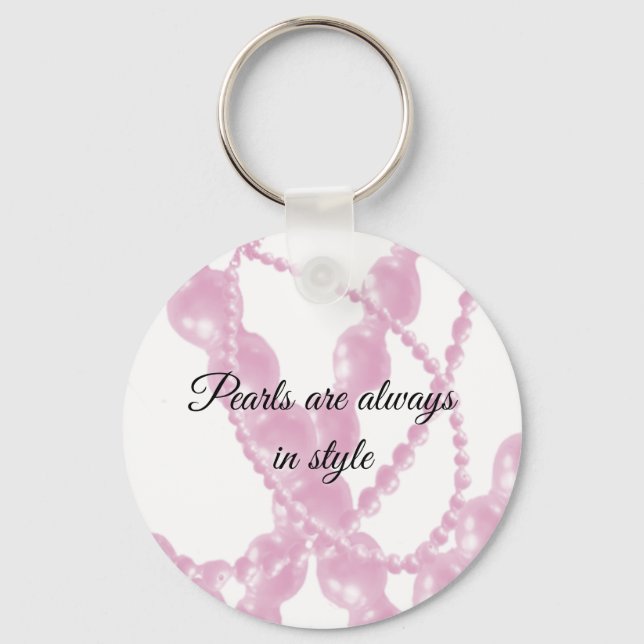 Collier de perles roses élégant   Porte-clés (Recto)