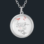 Collier De temps en temps dans une vie ordinaire.<br><div class="desc">De temps en temps dans une vie ordinaire. L'amour nous donne un conte de fées. Joli Oiseau Vintage Magnifique Typographie Whimsical Mint et Coral Coeurs</div>