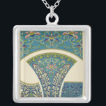 Collier Designs orientaux bleus avec facettes souriantes<br><div class="desc">De magnifiques motifs bleus orientaux et imprimés floraux composent cette pièce extraordinaire. Des visages souriants vous regardent depuis les dessins. Achetez une copie aujourd'hui !</div>