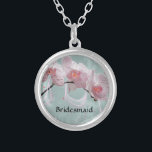 Collier d'orchidée cadeau de Bridesmaid<br><div class="desc">Un collier d'orchidées en rose clair et vert clair.</div>