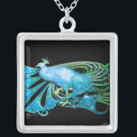 COLLIER ÉLÉGANT CACHET EN TURQUASE BLEUE ET NOIR<br><div class="desc">Design coloré et élégant avec pierres 3D lumineuses Design graphique numérique par Bulgan Lumini. Partie de la nouvelle collection ARCADIA.</div>