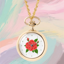 Collier eMontre Rose Rouge