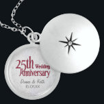Collier En Argent Anniversaire du Mariage d'argent<br><div class="desc">Nom de la Personnaliser et date de l'anniversaire pour une conservation unique.</div>