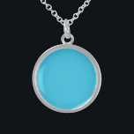 Collier En Argent bleu turquoise, couleur uni,<br><div class="desc">Bleu turquoise,  couleur uni.</div>