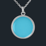 Collier En Argent bleu turquoise, couleur uni,<br><div class="desc">Bleu turquoise,  couleur uni.</div>