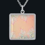 Collier En Argent Fractage du givre de printemps de la pêche<br><div class="desc">Fractage du givre de printemps de la pêche N'hésitez pas à ajouter vos propres mots et/ou photos à cet article, ou à modifier la couleur de l'arrière - plan, grâce aux outils de personnalisation de Zazzle. Cette conception est également disponible sur de nombreux autres produits. Merci de vous être arrêté...</div>