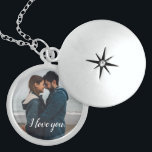 Collier En Argent Je t'aime photo personnalisée de couples<br><div class="desc">Dites je t'aime avec ce pendentif de souvenir et personnalisez-le avec une photo et un message spécial. Pour changer la personnaliser de style de police plus loin,  laissez-moi savent si vous avez besoin d'aide.</div>