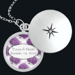 Collier En Argent Mariage de feuille de coeur pourpre de forêt<br><div class="desc">Mariage de feuille de coeur pourpre de forêt</div>