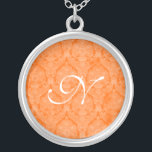 Collier en argent orangé Monogramme<br><div class="desc">Beau collier en argent Lace Sterling - couleur arrière - plan peut être changée. Grand comme une faveur de mariage,  un cadeau mariage,  un cadeau d'anniversaire ou un cadeau de vacances.</div>