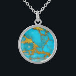 Collier En Argent Parties scintillant OR en marbre turquoise - AJOUT<br><div class="desc">1. Utilisez l'onglet "PERSONNALISER" pour "AJOUTER DU TEXTE" - ajoutez un nom ou des initiales (monogramme). ______________________________________________________________________ 2. Si vous avez besoin d'aide pour customiser votre objet ou si vous souhaitez demander des services de conception personnalisés,  contactez le concepteur LeahG via l'onglet ci-dessous.</div>
