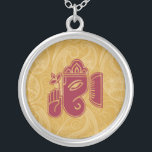 Collier en argent rouge Ganesha Sterling<br><div class="desc">Beau Ganesha Design Collier Argent Stérling. Grand comme une faveur de mariage,  un cadeau mariage,  un cadeau d'anniversaire ou un cadeau de vacances. Modifiez la couleur de l'arrière - plan si vous le souhaitez. Vous pouvez ajouter le texte/la couleur de votre nom.</div>
