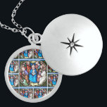 Collier En Argent Saint-Esprit Vitrail Vierge Marie Confirmation<br><div class="desc">Il s'agit d'une belle image en vitrail du Saint-Esprit / Saint-Esprit représentée par une colombe descendant sur Marie et les Apôtres sur la Pentecôte.</div>
