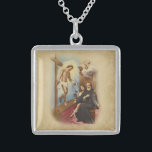 Collier En Argent St Saint patron pérégrin des malades du cancer<br><div class="desc">St Pérégrin (jour de fête - 4 mai) est le saint patron des malades du cancer. Il était né en 1260 chez Forlì, Italie à une famille riche, est mort en 1345 et a été canonisé en 1726. St Pérégrin a vécu une vie confortable comme jeunesse, et s'est politiquement opposée...</div>