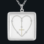 Collier en forme de coeur de chapelet de "diamant"<br><div class="desc">Collier en forme de coeur de chapelet de " diamant".  Il n'y a aucun vrai diamant sur ce collier.  Sentez-vous libre pour changer la couleur de l'arrière - plan par l'intermédiaire des grands outils de la personnalisation de Zazzle.</div>