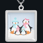 Collier Famille Penguin<br><div class="desc">Pendentif personnalisable.</div>