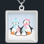 Collier Famille Penguin<br><div class="desc">Pendentif personnalisable.</div>