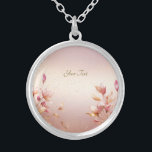 Collier Floral Feuille rose or<br><div class="desc">Beau collier rose Feuille doré fleuri</div>
