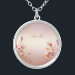 Collier Floral Feuille rose or<br><div class="desc">Beau collier rose Feuille doré fleuri</div>
