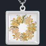 Collier Floral Spring Fleur de couronne rose Fleurs Art<br><div class="desc">Fleurs de printemps ! La couronne florale vintage a une grande couleur pour le printemps. Il présente des fleurs jaunes et roses à l'ancienne enveloppées d'un cercle. Parfait pour une invitation. Pour ajouter un monogramme à l'intérieur du floral, il suffit de cliquer sur "personnaliser" et à droite, choisissez "ajouter du...</div>
