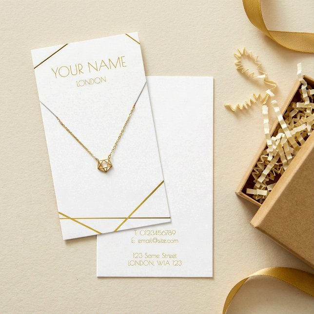 Collier géométrique or ou carte d'affichage bracel (Necklace/bracelet Gold geometric display card.)