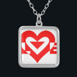 Collier Graphique d'amour cool, Rouge<br><div class="desc">Conception de logo graphique personnalisé. AMOUR en rouge.</div>