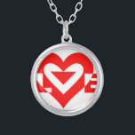 Collier Graphique d'amour cool, Rouge<br><div class="desc">Conception de logo graphique personnalisé. AMOUR en rouge.</div>