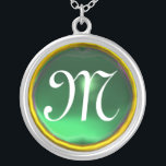 Collier Green Jade Gem Monogramme<br><div class="desc">Design élégant et unique avec pierres précieuses. Modélisation et rendu en 3D Studio Max par Bulgan Lumini .Part de la série Hyper Talismans.</div>