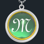 Collier Green Jade Gem Monogramme<br><div class="desc">Design élégant et unique avec pierres précieuses. Modélisation et rendu en 3D Studio Max par Bulgan Lumini .Part de la série Hyper Talismans.</div>