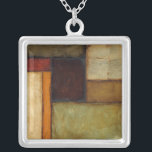 Collier Impressionniste d'automne par Jennifer Goldberger<br><div class="desc">Les couleurs automnales imprègnent ce tableau impressionniste de Jennifer Goldberger. Rouge,  marron,  tan et orange foncé peuplent les panneaux géométriques qui composent l'arrière - plan de cette pièce. Achète-en un exemplaire aujourd'hui !</div>