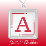 Collier Initiale personnalisée rouge et blanc<br><div class="desc">Collier personnalisé / pendentif. Ajoutez votre initiale. Jeu de couleurs : rouge et blanc</div>