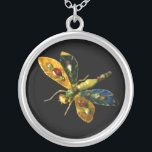 COLLIER JEWEL DRAGONFLY ANTIQUE<br><div class="desc">Elégant,  coloré classique antique bijou d'émail doré avec rubis,  perles,  diamants dans les couleurs bleu jaune. . Photo et développement graphique numérique par Bulgan Lumini. Partie de la nouvelle collection ARCADIA.</div>