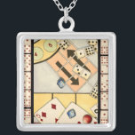 Collier Jumbled Assortiment of Games of Chance<br><div class="desc">Il n'y a pas de règles dans cet assortiment confus de jeux de hasard. Aimeriez-vous jouer aux cartes ? Et des dominos ? Peut-être voulez-vous rouler les dés et voir ce qui se passe ? Jetez une chance sur ce tableau aujourd'hui !</div>
