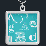 Collier Lettres décoratives sur Arrière - plan bleu<br><div class="desc">Une véritable soupe alphabétique vous attend lorsque vous achetez cette impression de lettres décoratives sur un arrière - plan bleu. Une création Vision Studio,  ce serait un grand ajout à la salle d'un enfant ou à sa salle de jeux. Commandez une impression dès aujourd'hui !</div>