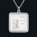 Collier Ligne blanche<br><div class="desc">Sculpture d'un adorable Cupidon. Espace pour votre message d'amour à côté. Utile pour les célébrations et événements comme mariage,  anniversaire,  Saint Valentin.</div>