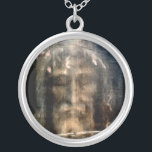 Collier Linceul de Turin<br><div class="desc">Ceci le visage sur le linceul de Turin.  Le linceul de Turin ou de linceul de Turin est une longueur du tissu de toile soutenant l'image négative d'un homme qui est allégué pour être Jésus de Nazareth.</div>